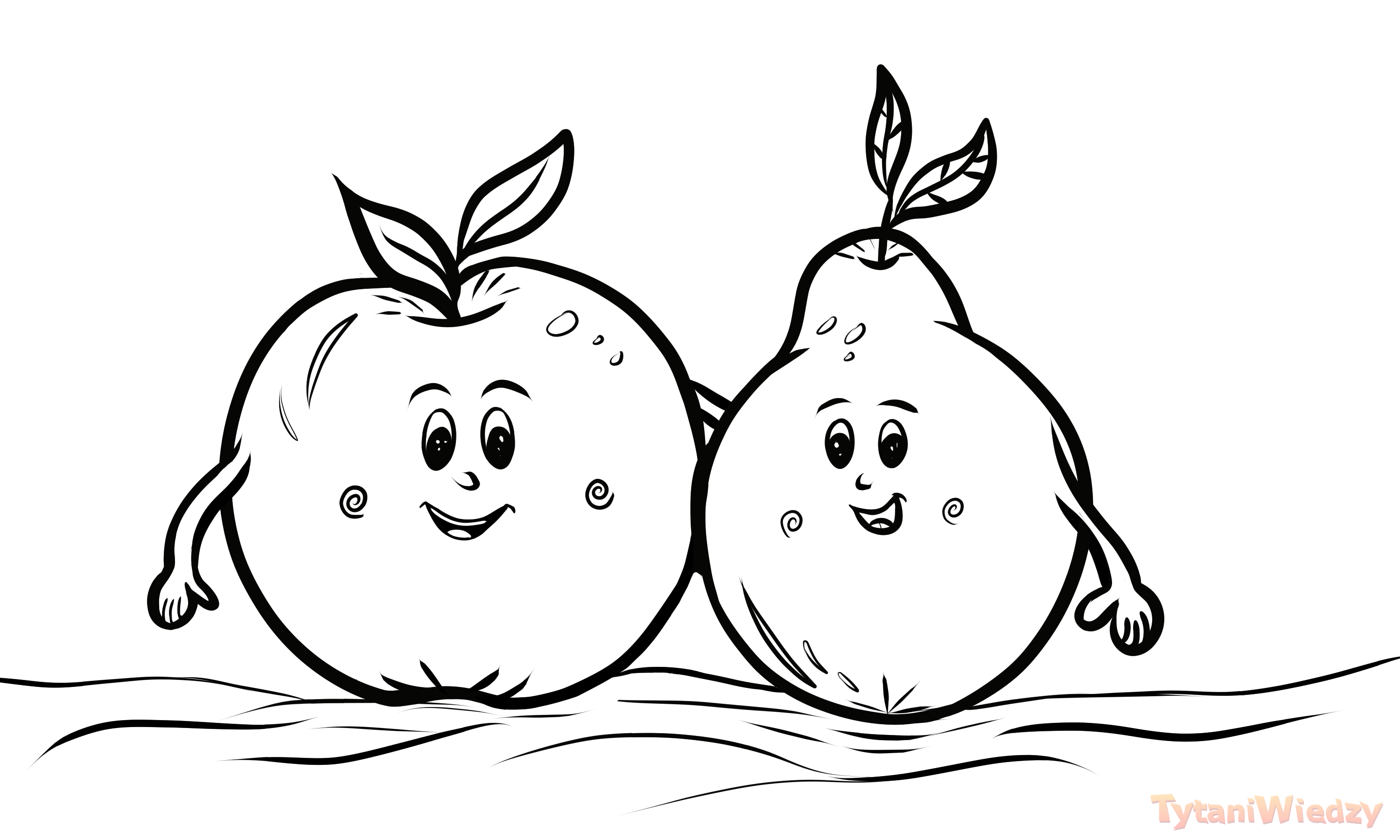 Jabłko z gruszką – kolorowanka dla dzieci - Kolorowanka dla dzieci online