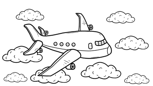 Samolot lecący w chmurach