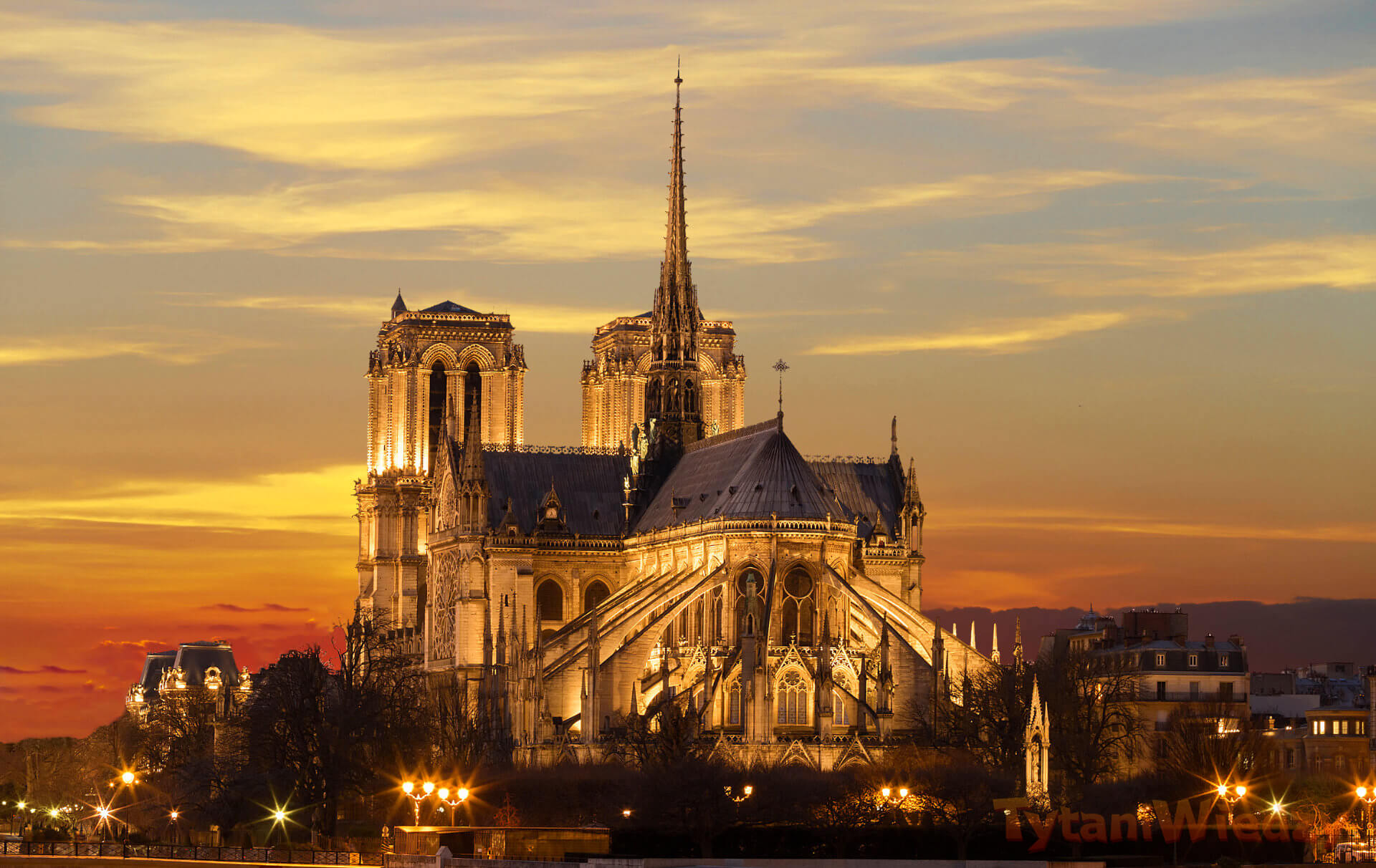 Katedra Notre-Dame nocą [Francja]
