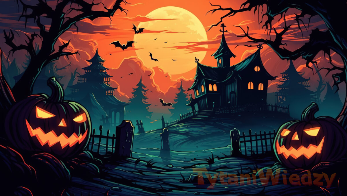 Halloween nocą rysunek 2D