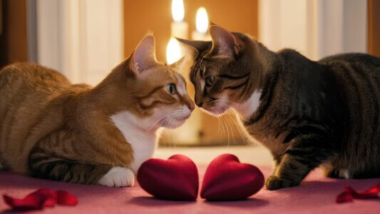 Kotki w Walentynki