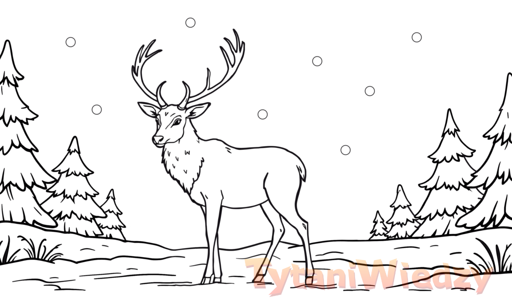 Świąteczny renifer na śniegu