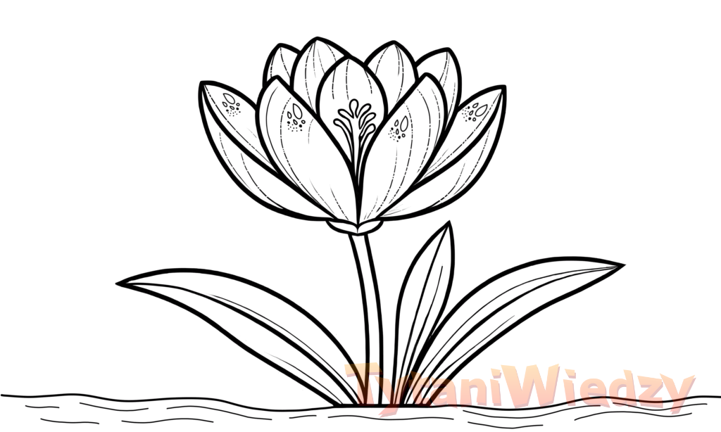 Rozkwitający Kwiat na Pierwszy Dzień Wiosny - Kolorowanka dla dzieci online