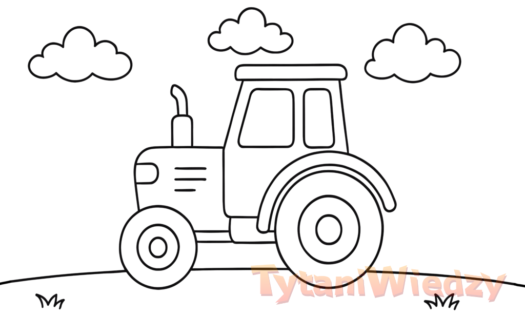Traktor na polu - Kolorowanka dla dzieci online