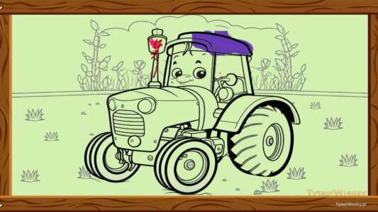 Wesoły traktor – Pokolorowane przez Anonim