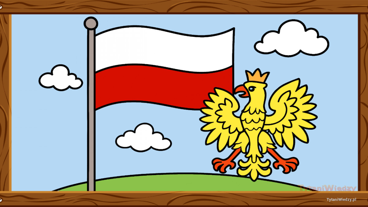 Flaga i Godło Polski – Pokolorowane przez Anonim