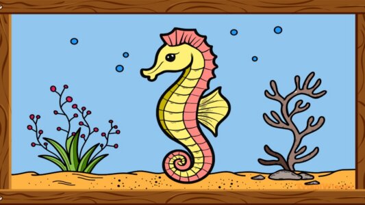 Konik Morski w Magicznym Oceanie – Pokolorowane przez Ania