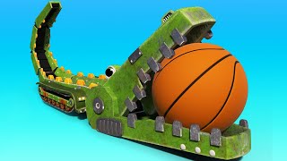 Animacars – krokodyl do koszykówki – kreskówki dla dzieci z pojazdami i zwierzakami