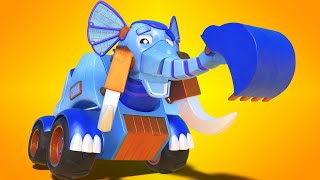 Animacars – najlepsze bajki z serii słoń koparka – kreskówki dla dzieci z pojazdami i zwierzakami