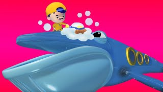 Animacars – sylwester: jonny myje pojazd z wielorybem łodzią podwodną – kreskówki ze zwierzakami