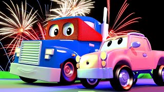 Bajki o pojazdach dla dzieci – ciężarówka do zbioru wiśni – super ciężarówka w miasto samochodów