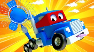 Bajki o pojazdach dla dzieci – ciężarówka wiatraka – carl super ciężarówka – miasto samochodów