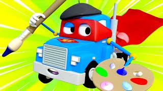 Bajki o samochodach dla dzieci – ciężarówka artysta – carl super ciężarówka – miasto samochodów