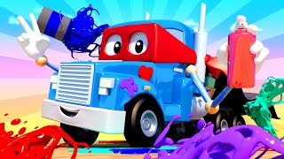 Bajki o samochodach dla dzieci – ciężarówka graffiti – carl super ciężarówka – miasto samochodów
