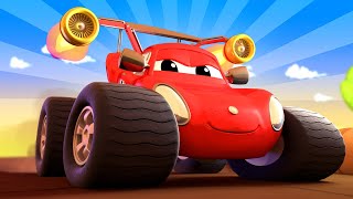 Bajki o samochodach dla dzieci – max strażak monster truck buduje tor wyścigowy! – miasto samochodów