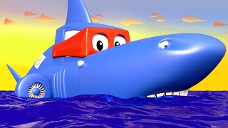 Bajki o samochodach dla dzieci – rekin – carl super ciężarówka – miasto samochodów