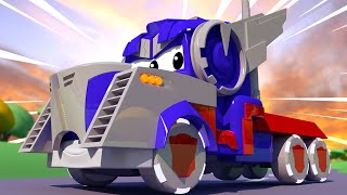 Bajki o samochodach dla dzieci – super ciężarówka car jest optimusem z transformersów – cartoon cars