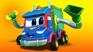 Bajki o samochodach dla dzieci – super śmieciarka ratuje wyścigówkę! – super ciężarówka !