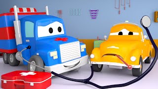 Carl super ciężarówka – ambulans – mieście samochodów  bajki dla dzieci