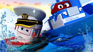 Carl super ciężarówka – łódka bobby – mieście samochodów  bajki dla dzieci