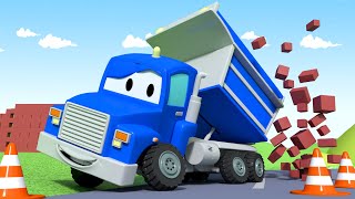 Carl super ciężarówka – koparka – mieście samochodów  bajki dla dzieci