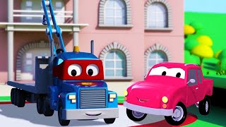 Carl super ciężarówka – samochód pickup – mieście samochodów  bajki dla dzieci