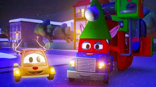 Carl super ciężarówka – sanie świętego mikołaja – mieście samochodów  bajki dla dzieci