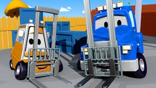 Carl super ciężarówka – wózek widłowy – mieście samochodów  bajki dla dzieci