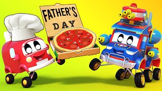 Dzień ojca: mały strażak i pizza! – superciężarówka – na ratunek – bajki dla dzieci