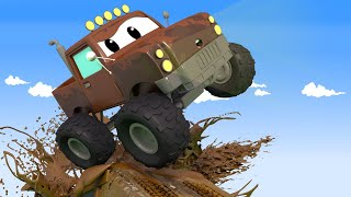 Lakiernia toma – monster truck marley jest bardzo brudny – miasto samochodów bajki samochodowe