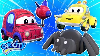 Mały spiderman poznaje pająka przyjaciela – inventom wynalazca –