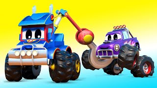 Monster truck musi mieć nowe koła! – super ciężarówka –