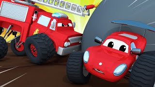 Monster trucków – max uwięziony w jaskini! – miasto samochodów – bajki samochodowe dla dzieci