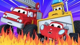 Monster trucków – strażakowi maxowi skończyła się woda! – miasto samochodów – bajki dla dzieci