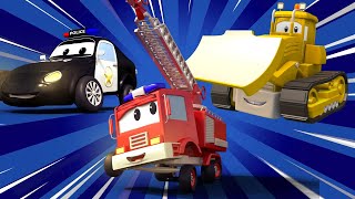 Patrol policyjny – buldozer – miasto samochodów  bajki dla dzieci