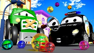 Patrol policyjny – śliska jezdnia – miasto samochodów  bajki dla dzieci