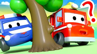Picnic and games – tiny town: street vehicles ambulance police car fire truck
