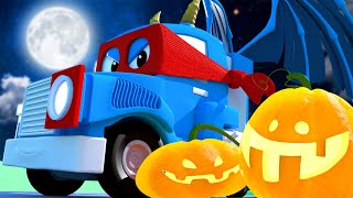 Przerażający pojazd halloween – carl super ciężarówka – miasto samochodówdów  bajki dla dzieci
