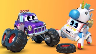 Super jednorożec pomaga super monster truckowi – super ciężarówka –