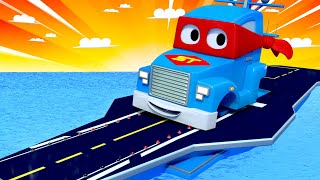Super lotniskowiec! – carl super ciężarówka – miasto samochodówdów  bajki dla dzieci