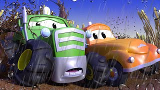 Tom holownik – traktor ben spalił silnik – miasto samochodów – bajki dla dzieci