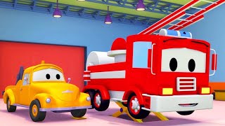 Tom holownik – wóz strażacki – miasto samochodów bajki dla dzieci