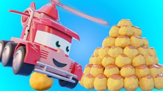 Truck games – gigantyczne ciasto – bajki o samochodach dla dzieci