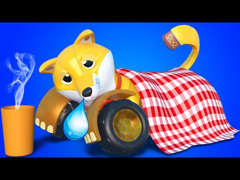 – torch szczeniak-autko zachorował! – kreskówki dla dzieci z pojazdami i zwierzętami